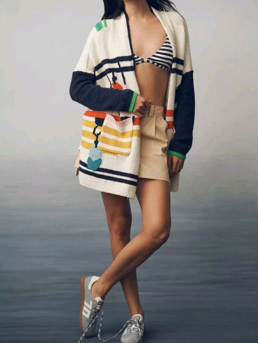 Anthropologie Maeve Cardigan. Whale Graphic On The Back - Picture 4 of 9